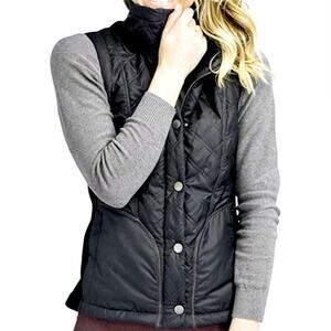 Prana Diva Vest Black Quilted Sherpa Lined Black Small